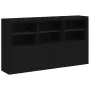 Credenza con Luci LED Nera 181,5x37x100 cm