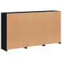 Credenza con Luci LED Nera 181,5x37x100 cm