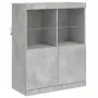 Credenza con Luci LED Grigio Cemento 202x37x100 cm