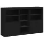 Credenza con Luci LED Nera 162x37x100 cm