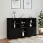 Credenza con Luci LED Nera 162x37x100 cm