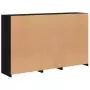 Credenza con Luci LED Nera 162x37x100 cm