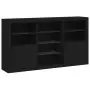 Credenza con Luci LED Nera 181,5x37x100 cm