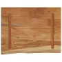 Mensola a Muro 50x40x3,8cm Rettangolare Legno Acacia Bordi Vivi