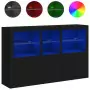 Credenza con Luci LED Nera 162x37x100 cm