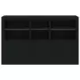 Credenza con Luci LED Nera 162x37x100 cm