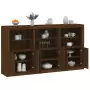 Credenza con Luci LED Rovere Marrone 181,5x37x100 cm