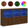 Credenza con Luci LED Rovere Marrone 181,5x37x100 cm