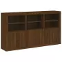 Credenza con Luci LED Rovere Marrone 181,5x37x100 cm