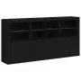 Credenza con Luci LED Nera 202x37x100 cm