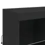 Credenza con Luci LED Nera 202x37x100 cm