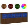 Credenza con Luci LED Rovere Marrone 283x37x100 cm