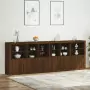 Credenza con Luci LED Rovere Marrone 283x37x100 cm