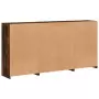 Credenza con Luci LED Rovere Fumo 202x37x100 cm