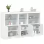 Credenza con Luci LED Bianca 162x37x100 cm