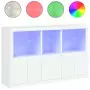 Credenza con Luci LED Bianca 162x37x100 cm