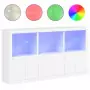 Credenza con Luci LED Bianca 181,5x37x100 cm