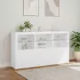 Credenza con Luci LED Bianca 181,5x37x100 cm