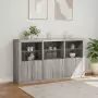 Credenza con Luci LED Grigio Sonoma 181,5x37x100 cm