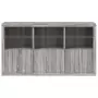 Credenza con Luci LED Grigio Sonoma 181,5x37x100 cm