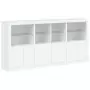 Credenza con Luci LED Bianca 202x37x100 cm