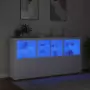 Credenza con Luci LED Bianca 202x37x100 cm