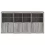 Credenza con Luci LED Grigio Sonoma 202x37x100 cm