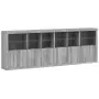 Credenza con Luci LED Grigio Sonoma 283x37x100 cm