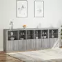 Credenza con Luci LED Grigio Sonoma 283x37x100 cm