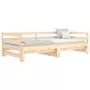 Divano Letto con Letto Estraibile 90x200cm Legno Massello Pino