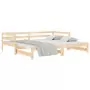 Divano Letto con Letto Estraibile 90x190 cm Legno Massello Pino