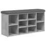 Panca Porta Scarpe Grigio Cemento 102x32x50cm Legno Multistrato