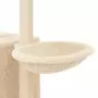 Albero per Gatti con Tiragraffi in Sisal Crema 145 cm