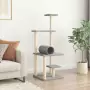 Albero per Gatti con Tiragraffi in Sisal Grigio Chiaro 136 cm