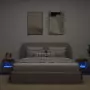 Comodini con Luci LED a Parete 2pz Rovere Fumo