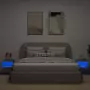 Comodini con Luci LED a Parete 2pz Grigio Cemento