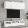 Mobili TV a Parete 2pz Bianchi 40x30x30 cm in Legno Multistrato