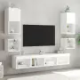 Mobile TV a Parete con Luci LED Bianco 30x28,5x30 cm