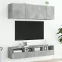 Mobili TV Muro 2pz Grigio Cemento 40x30x30 cm Legno Multistrato