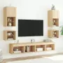 Mobile TV a Parete con Luci LED Rovere Sonoma 30x28,5x30 cm