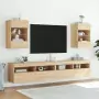 Mobile TV a Parete con Luci LED Rovere Sonoma 40x30x60,5 cm