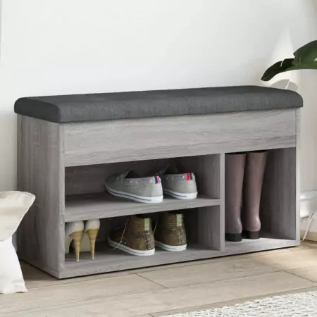 Panca Porta Scarpe Grigio Sonoma 82x32x45,5cm Legno Multistrato