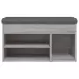 Panca Porta Scarpe Grigio Sonoma 82x32x45,5cm Legno Multistrato