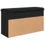 Panca Porta Scarpe Nera 82x32x45,5 cm in Legno Multistrato