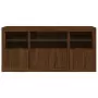 Credenza con Luci LED Rovere Marrone 142,5x37x67 cm