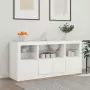 Credenza con Luci LED Bianca 142,5x37x67 cm