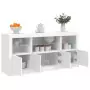 Credenza con Luci LED Bianca 142,5x37x67 cm