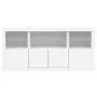 Credenza con Luci LED Bianca 142,5x37x67 cm