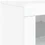 Credenza con Luci LED Bianca 142,5x37x67 cm