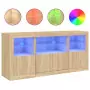 Credenza con Luci LED Rovere Sonoma 142,5x37x67 cm